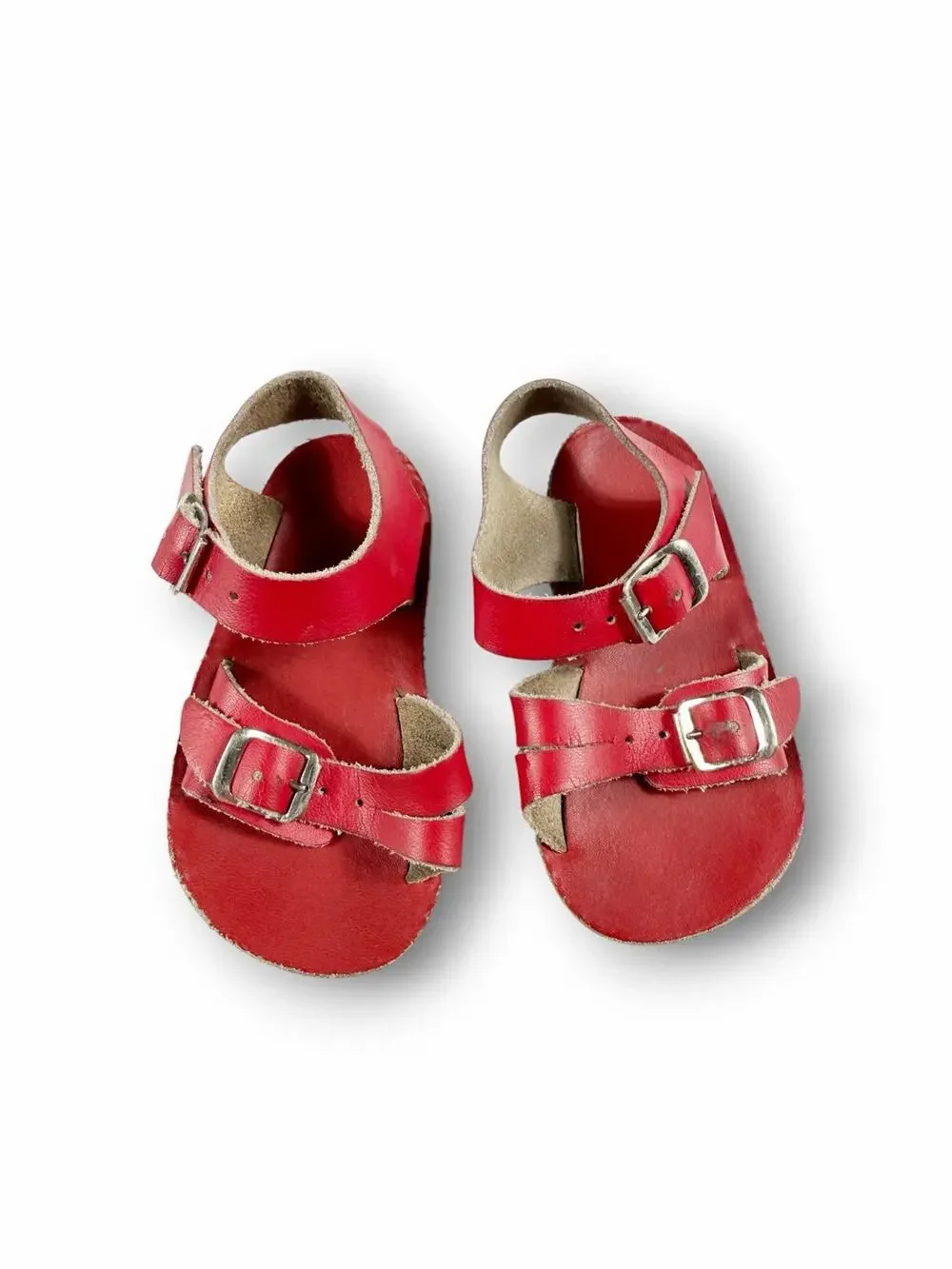 Salt Water Original Red Leather Sandals Size 4 Toddler
